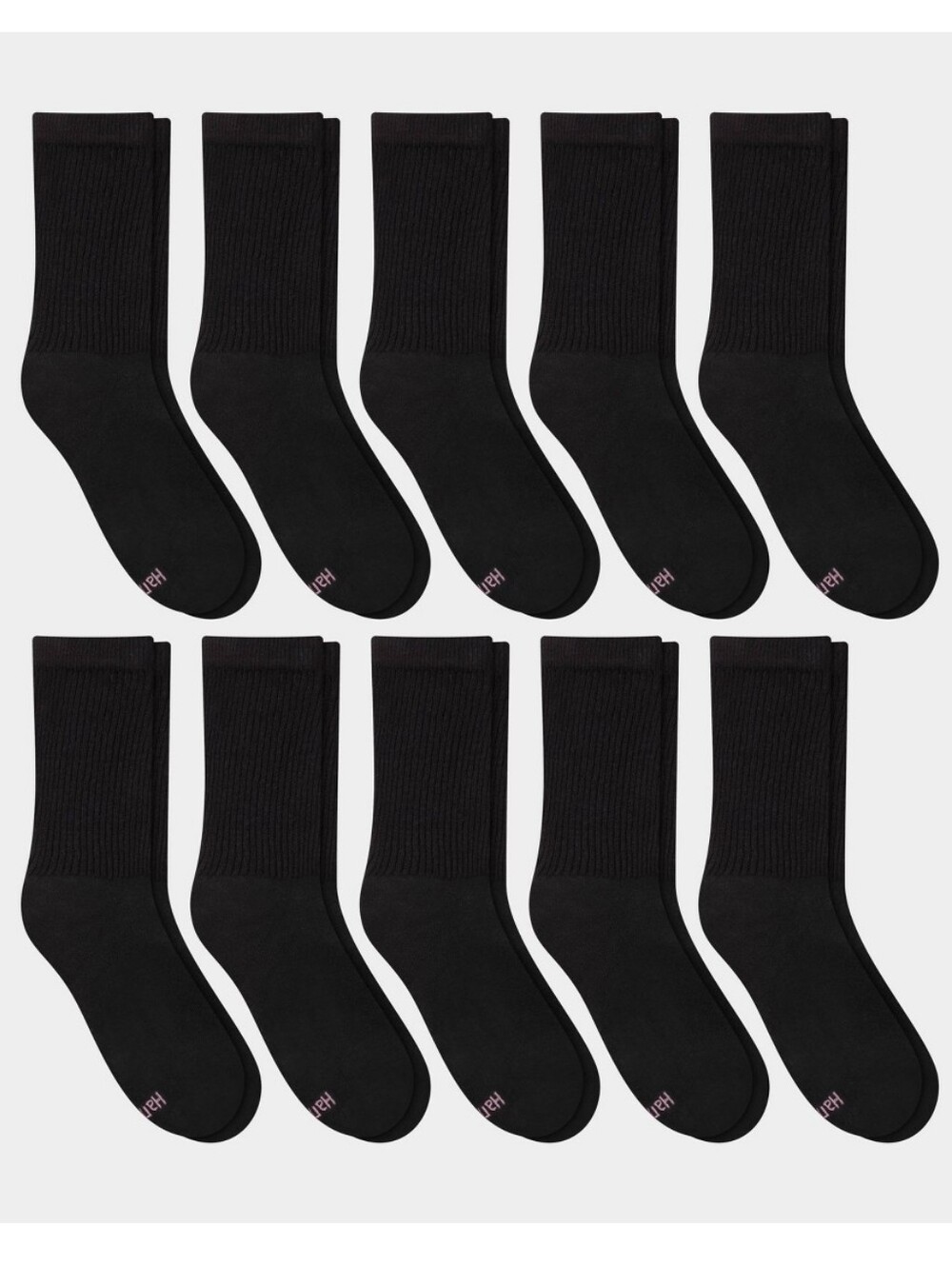 Hanes Women's Black Crew Socks - 10-Pack Nwt